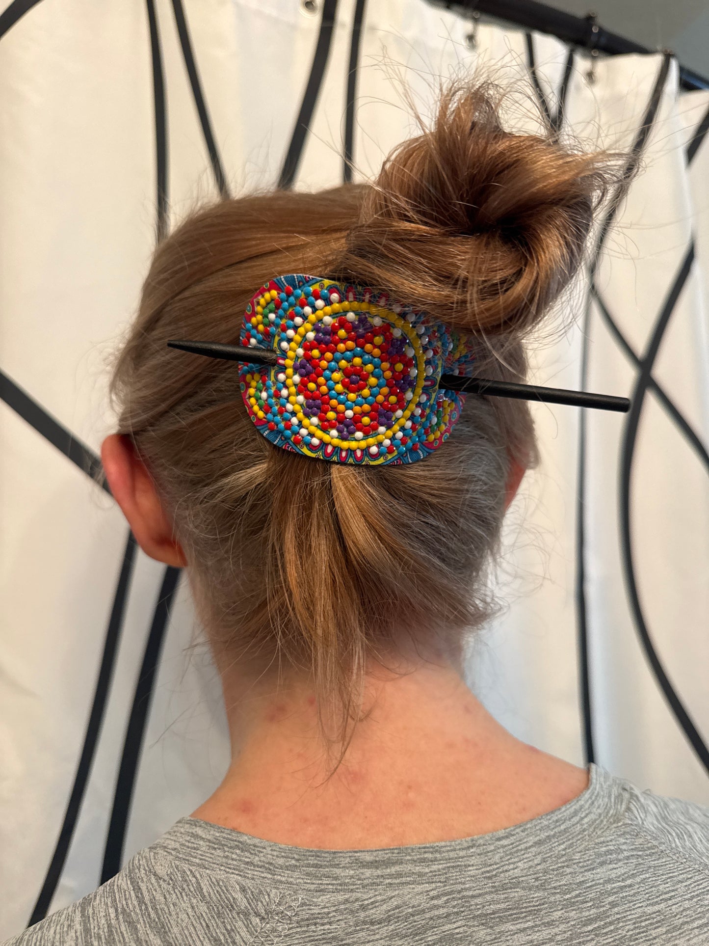 Beaded hair slide