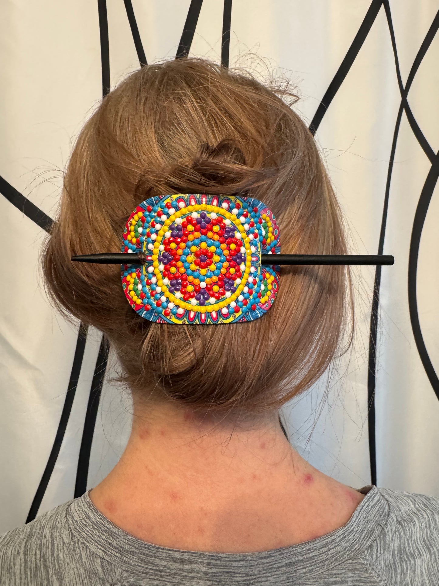 Beaded hair slide