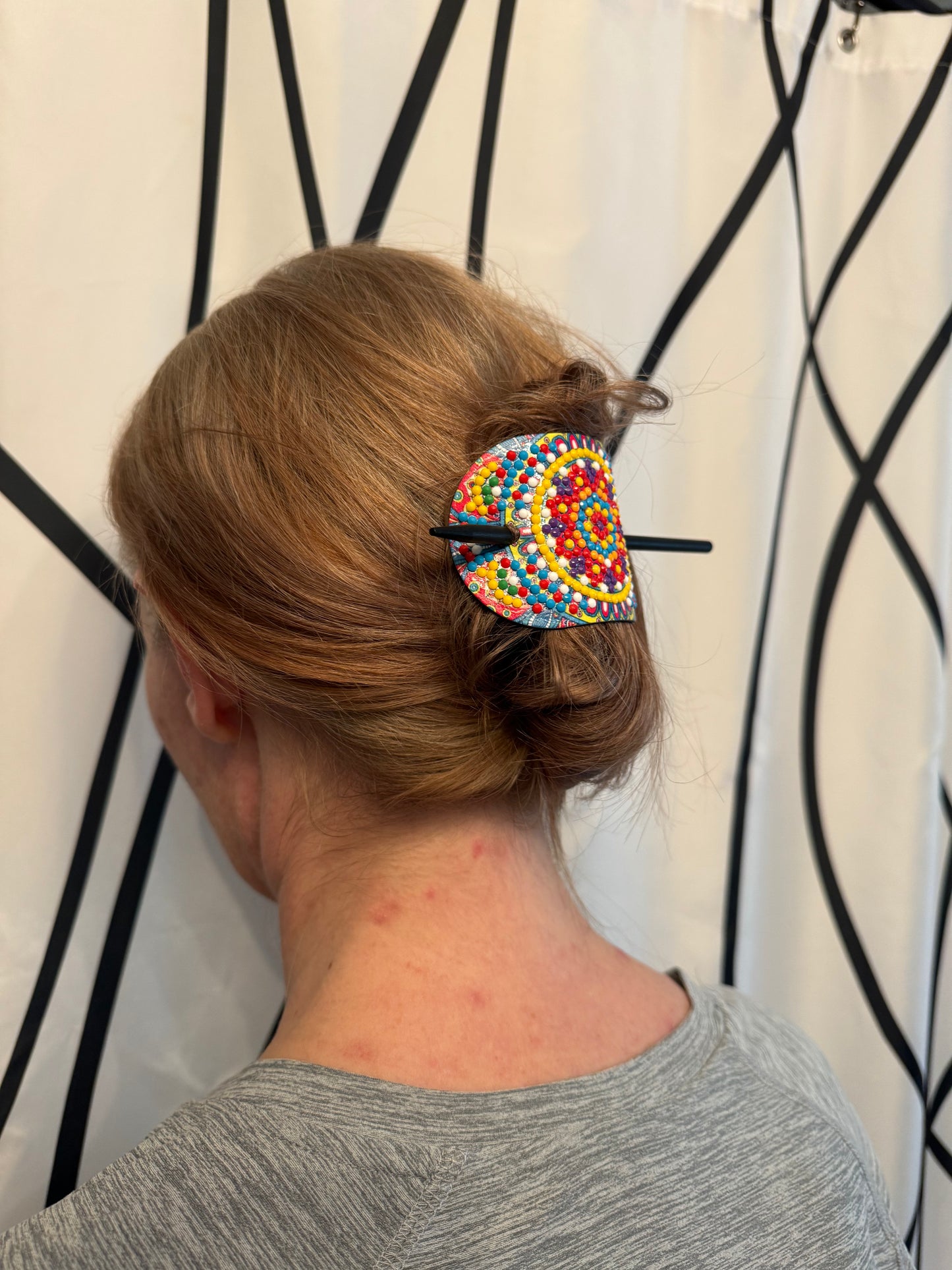 Beaded hair slide